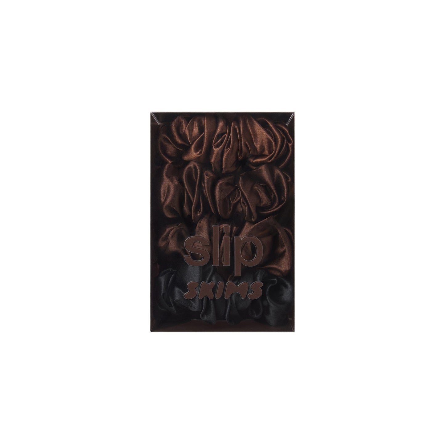 SLIP X SKIMS PURE SILK LARGE SCRUNCHIES 4-PACK | DEEP