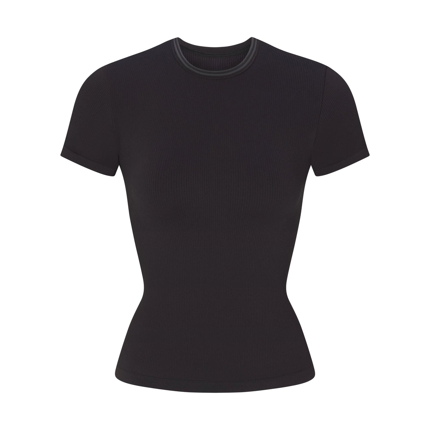 NikeSKIMS RIBBED SEAMLESS BABY TEE | OBSIDIAN