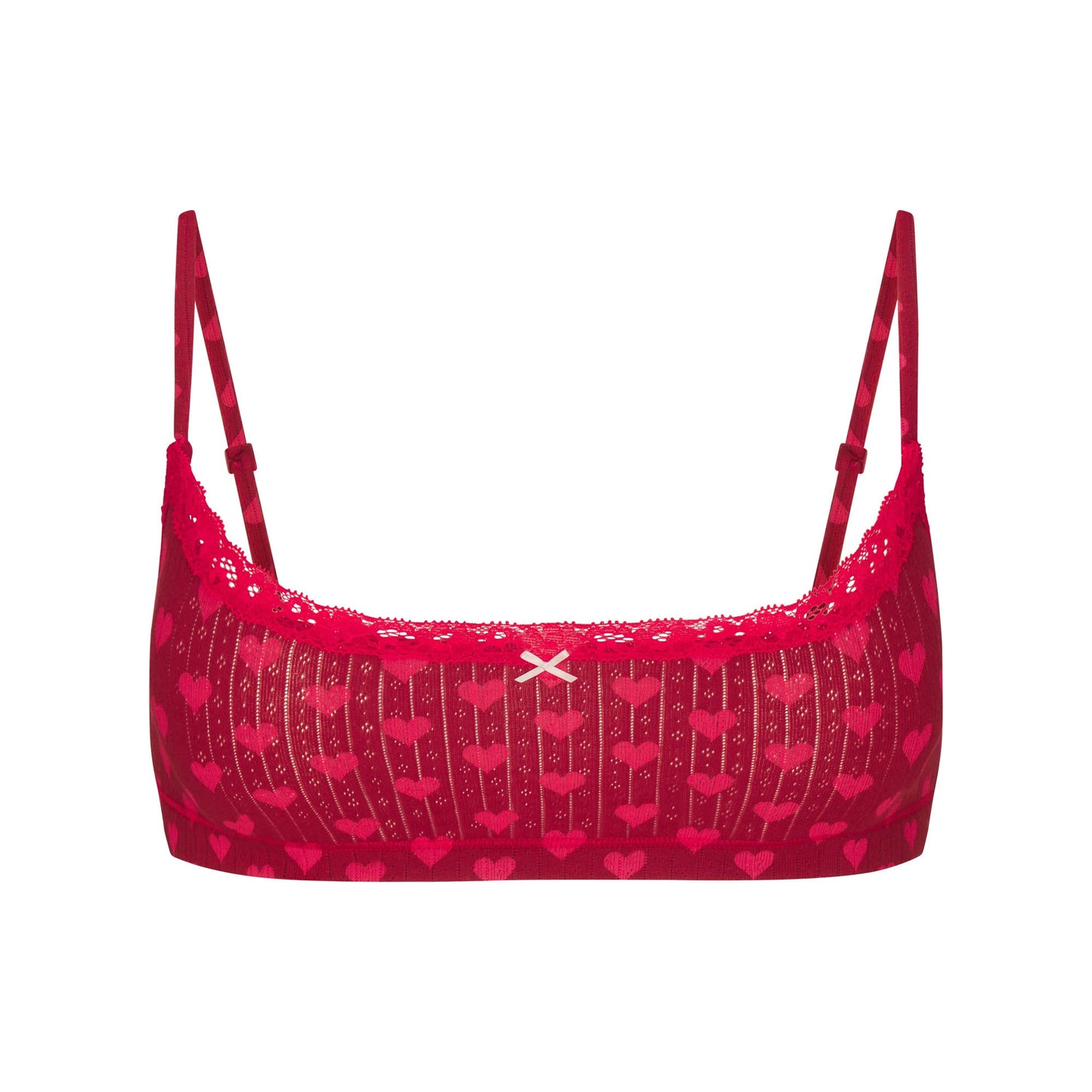 LIGHTWEIGHT COTTON POINTELLE SCOOP BRALETTE | BRICK HEART HALFDROP