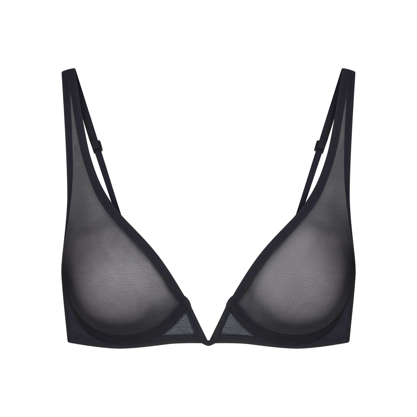 ULTRA FINE MESH DEEP PLUNGE BRA | OBSIDIAN