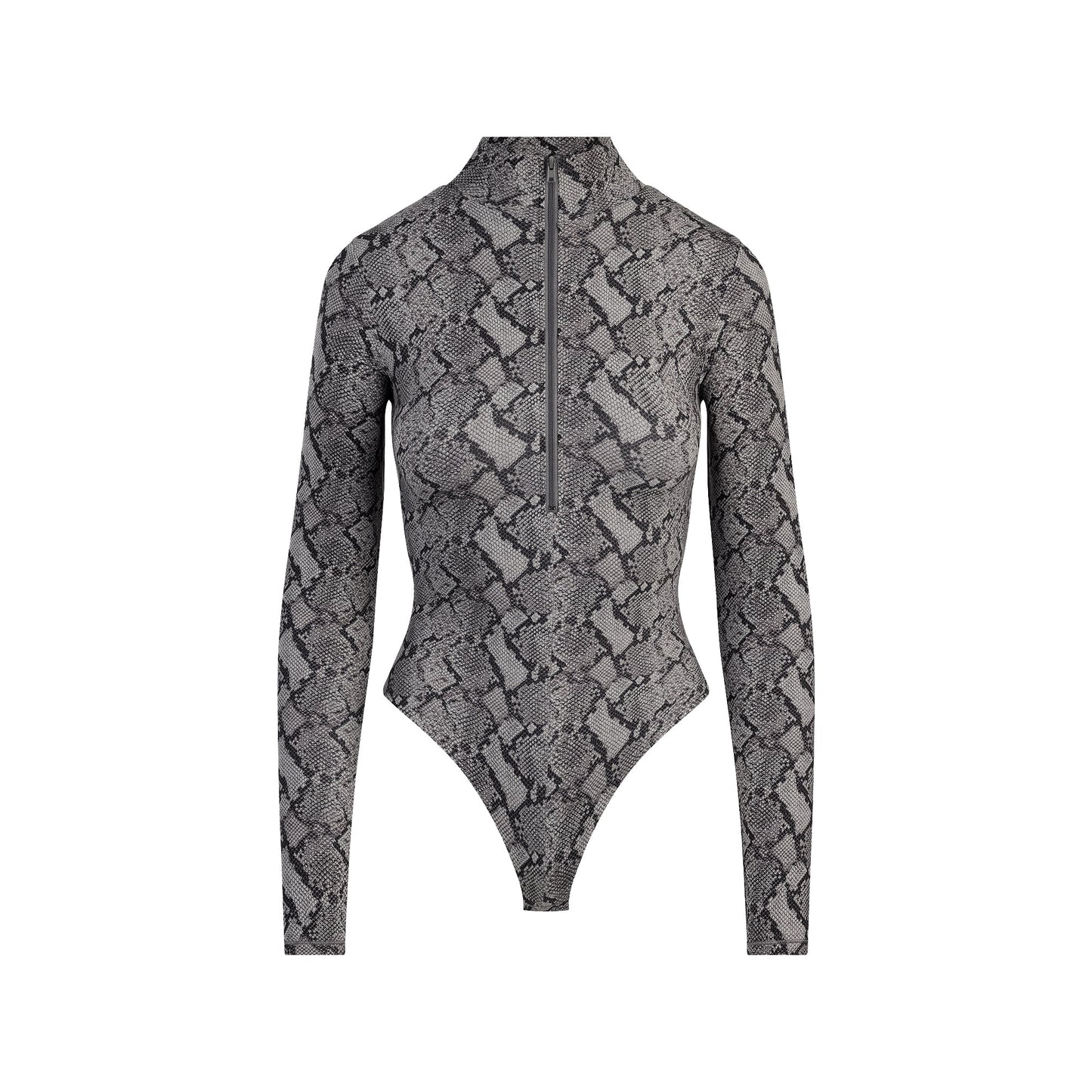 FITS EVERYBODY ZIP FRONT BODYSUIT | SHADOW SNAKE PRINT