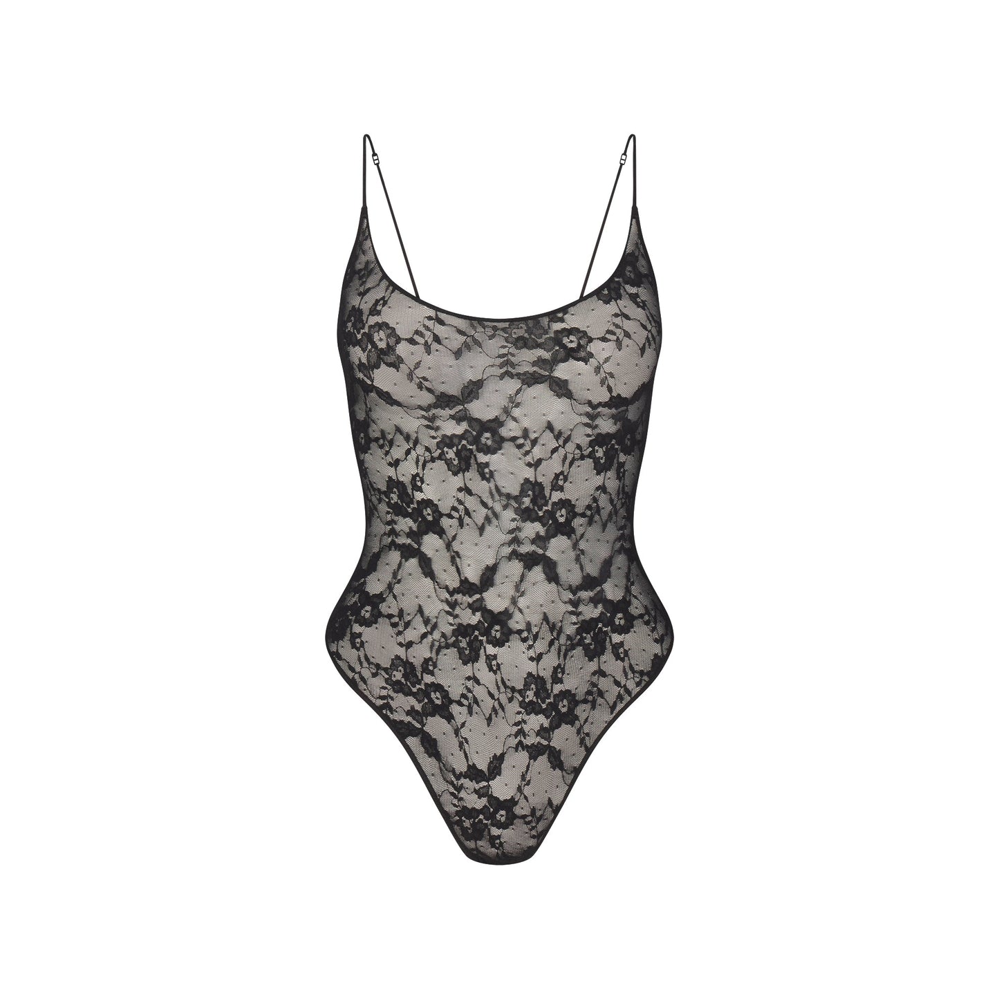STRETCH LACE SCOOP NECK BODYSUIT | SOOT