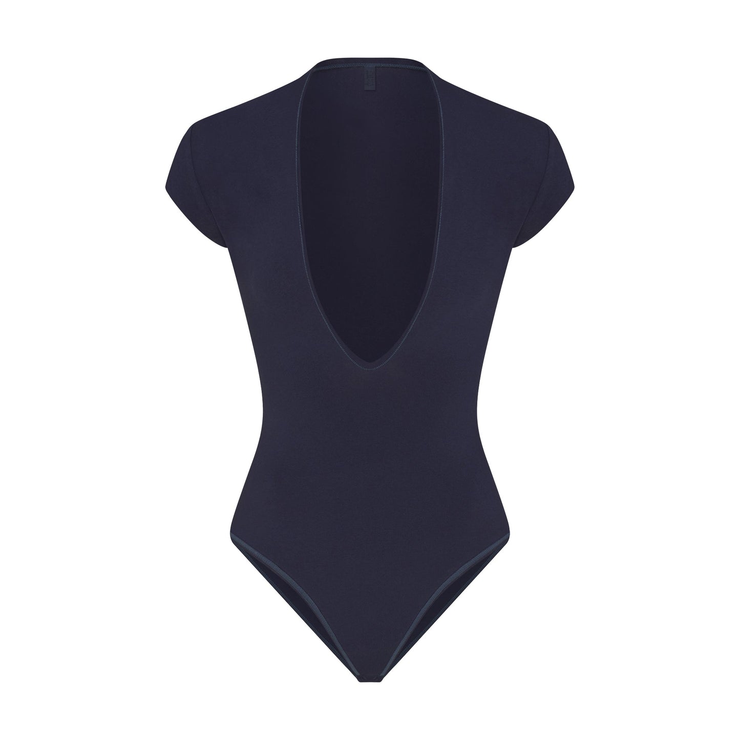 COTTON JERSEY DEEP PLUNGE BODYSUIT | NAVY