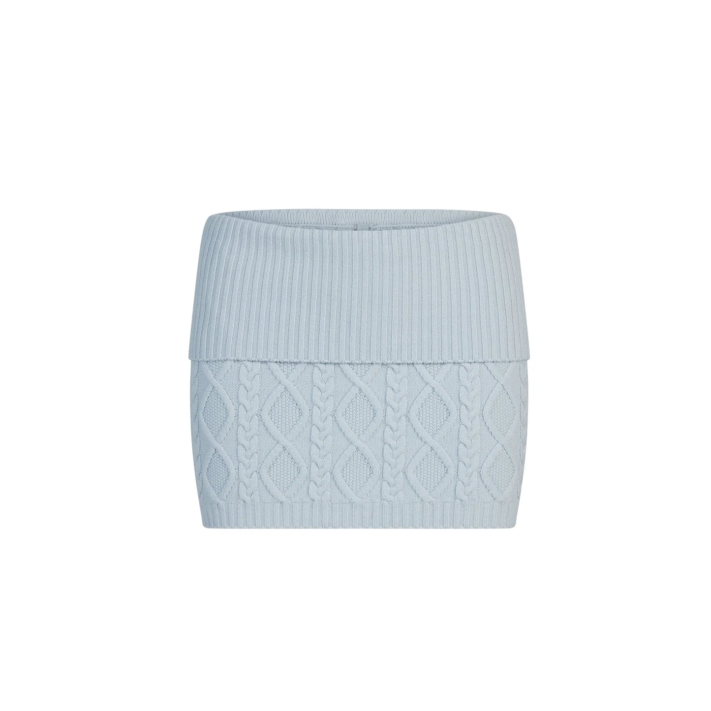SWEATER KNITS CABLE KNIT MINI SKIRT | ZEN BLUE