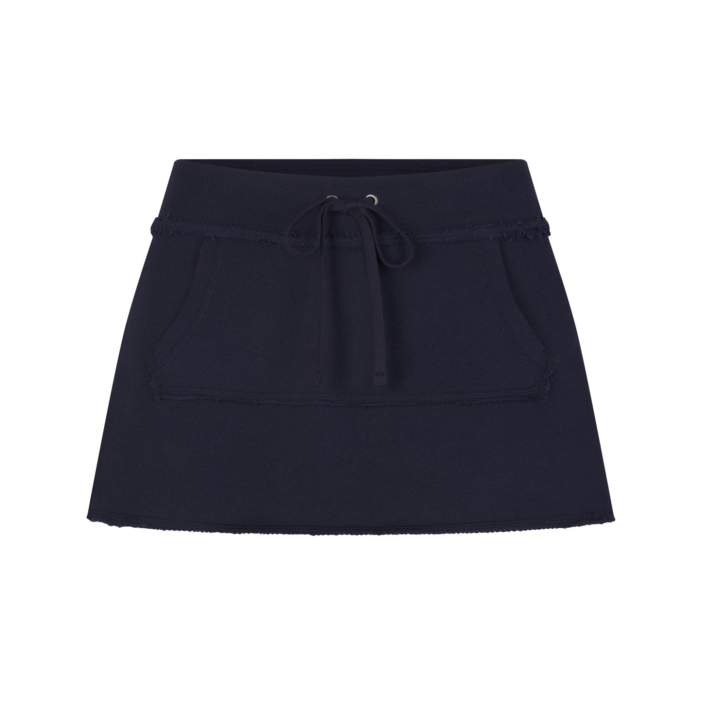 DRAPEY FRENCH TERRY MINI SKIRT | NAVY