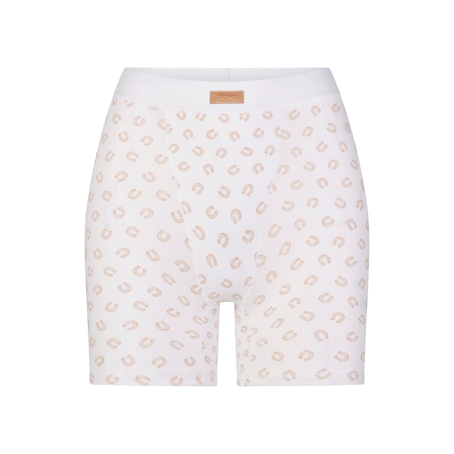 COTTON RIB BOXER | OCHRE HORSESHOE PRINT