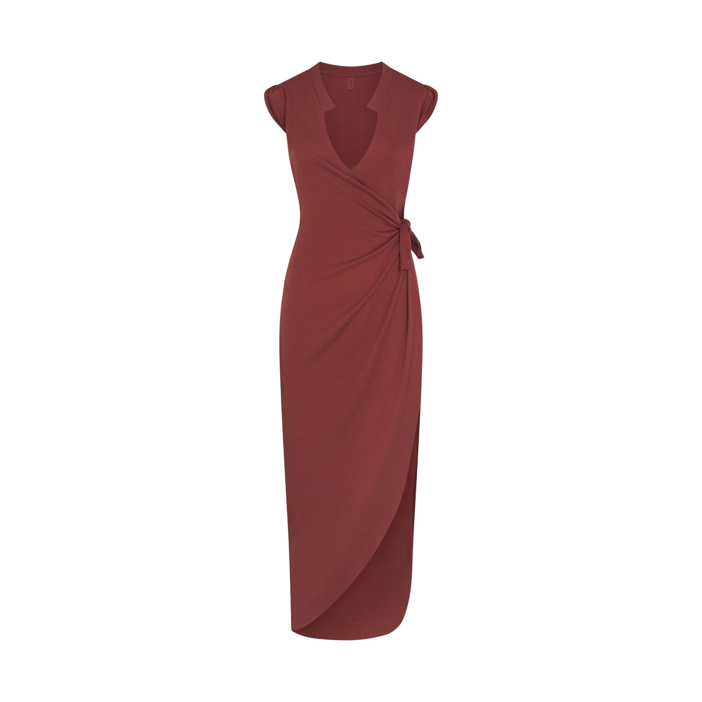 SWIM COVER-UPS COTTON TIE DRESS | HENNA