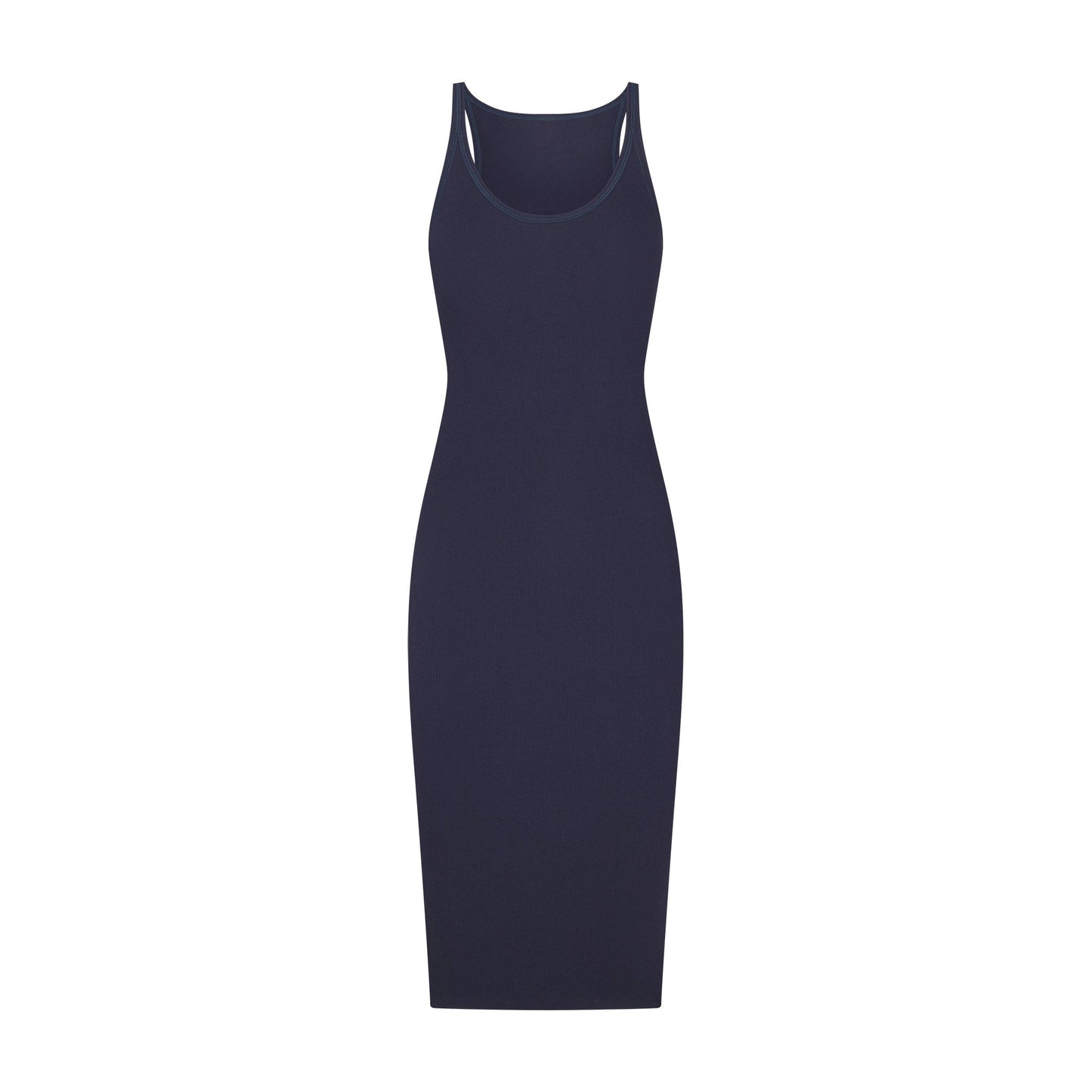 COTTON RIB TANK MIDI DRESS | NAVY