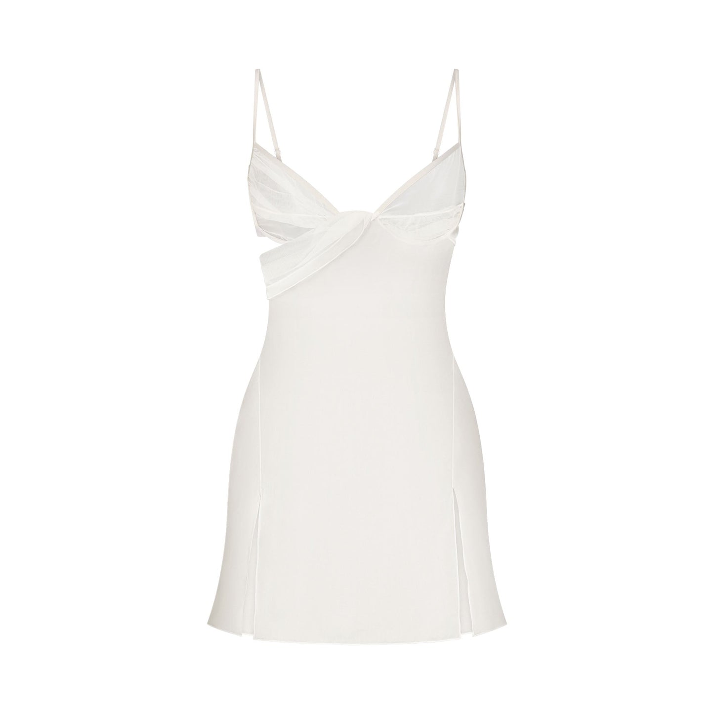 SKIMS ROMANCE DRAPED MINI SLIP DRESS | IVORY