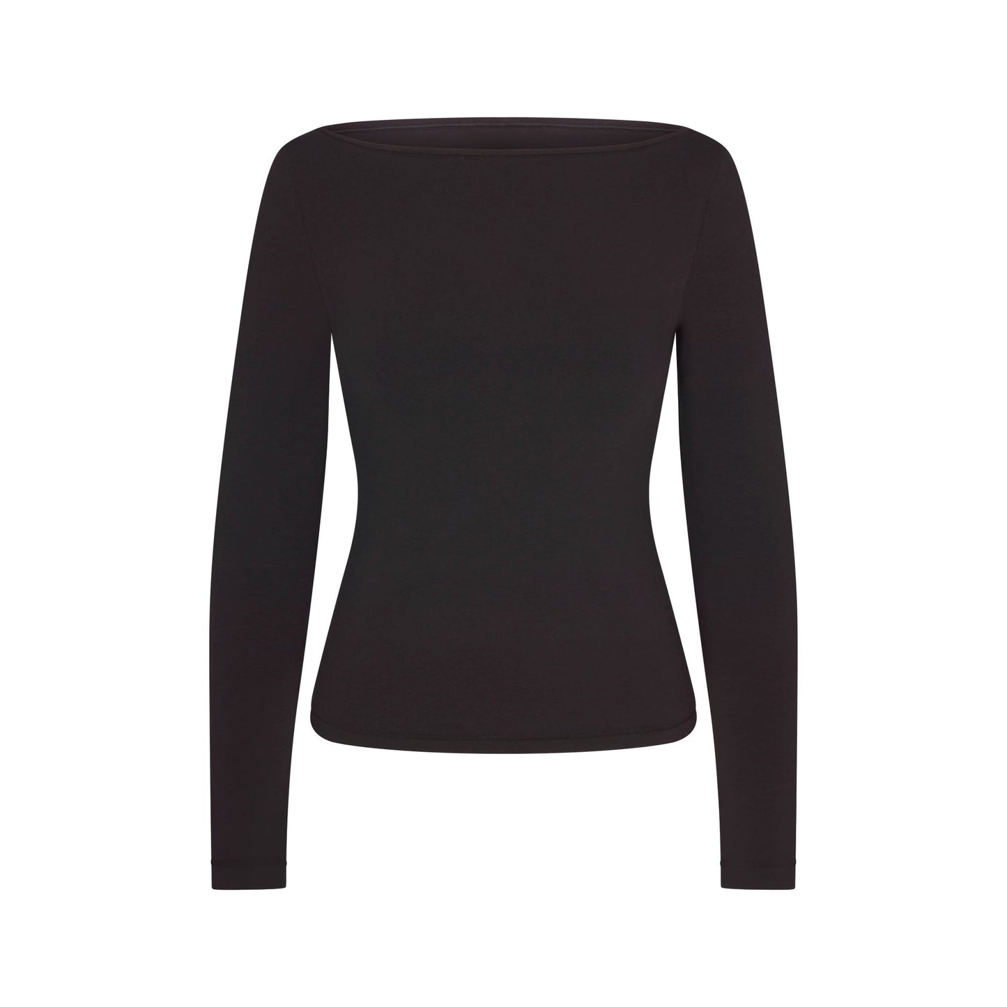 COTTON JERSEY LONG SLEEVE BOATNECK TOP | SOOT