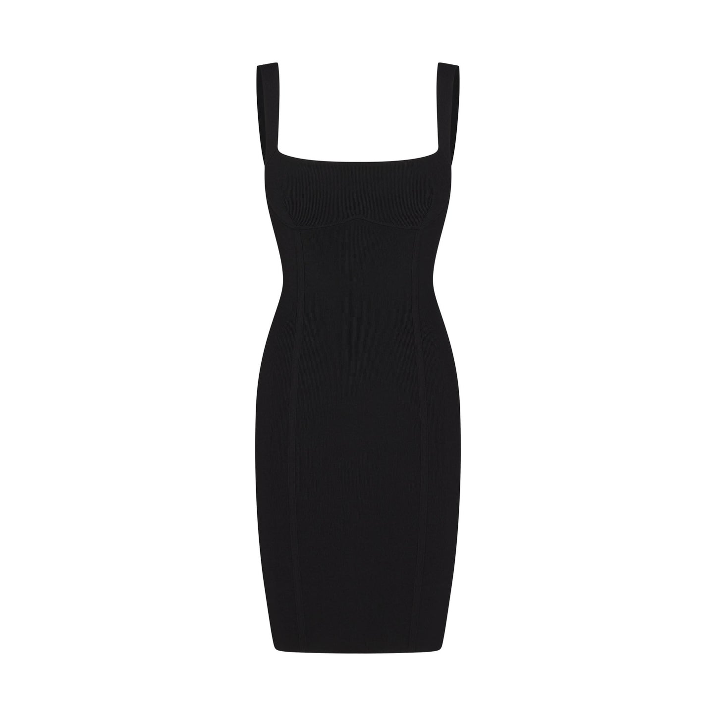 REFINED KNIT MIDI DRESS | OBSIDIAN