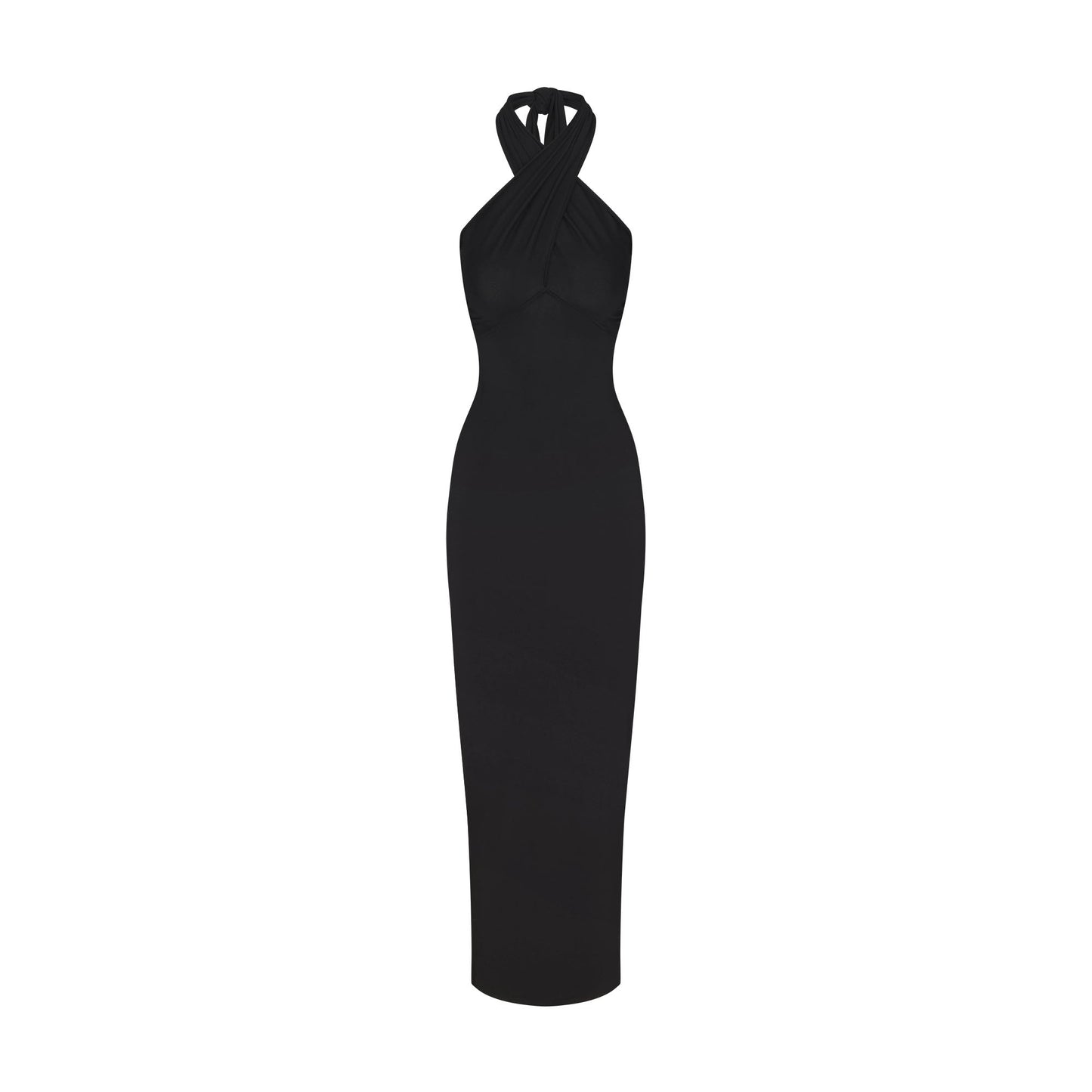SMOOTH LAYERS CONVERTIBLE LONG DRESS | OBSIDIAN
