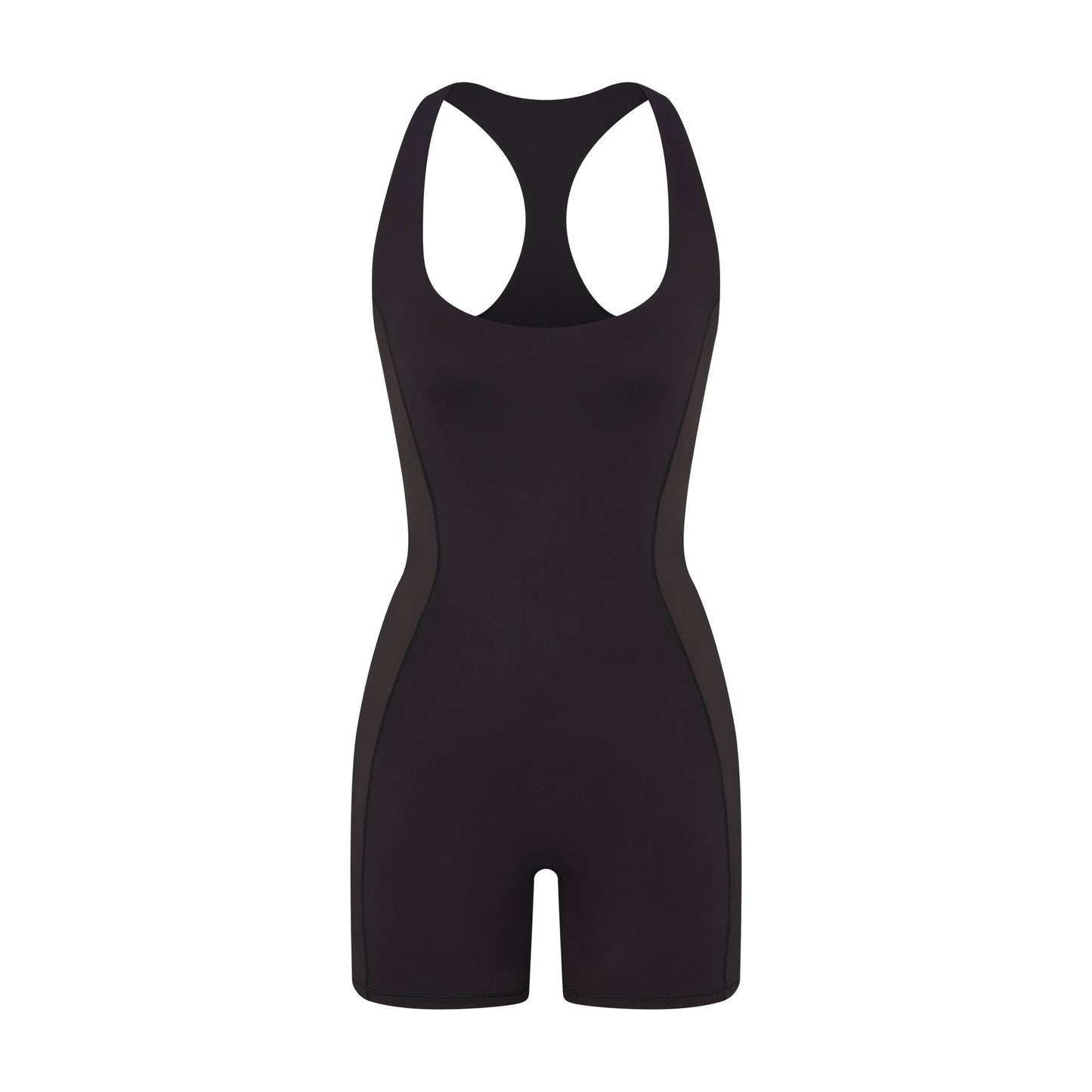 NikeSKIMS MATTE SHINE MIX RACERBACK 5" ONE PIECE | OBSIDIAN AND IGNEOUS