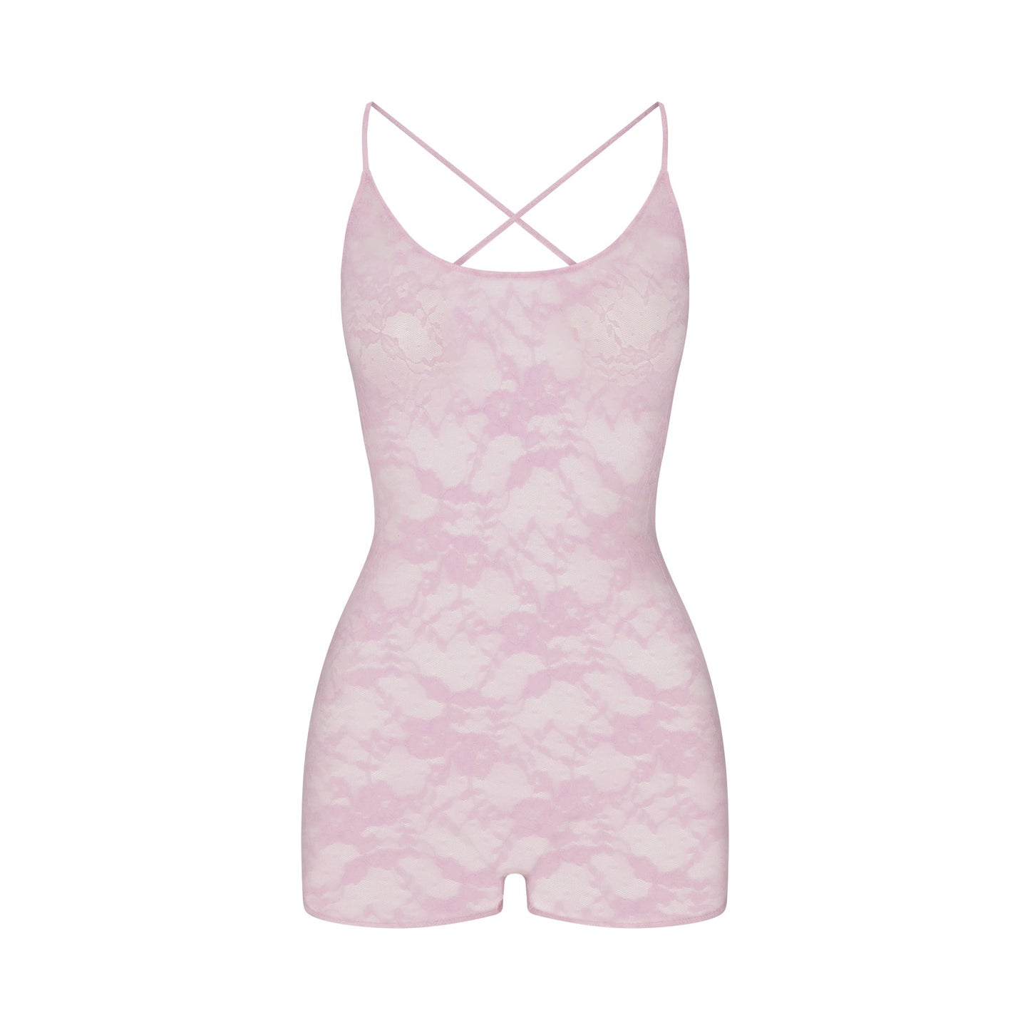 STRETCH LACE LOW BACK ONESIE | BABY PINK