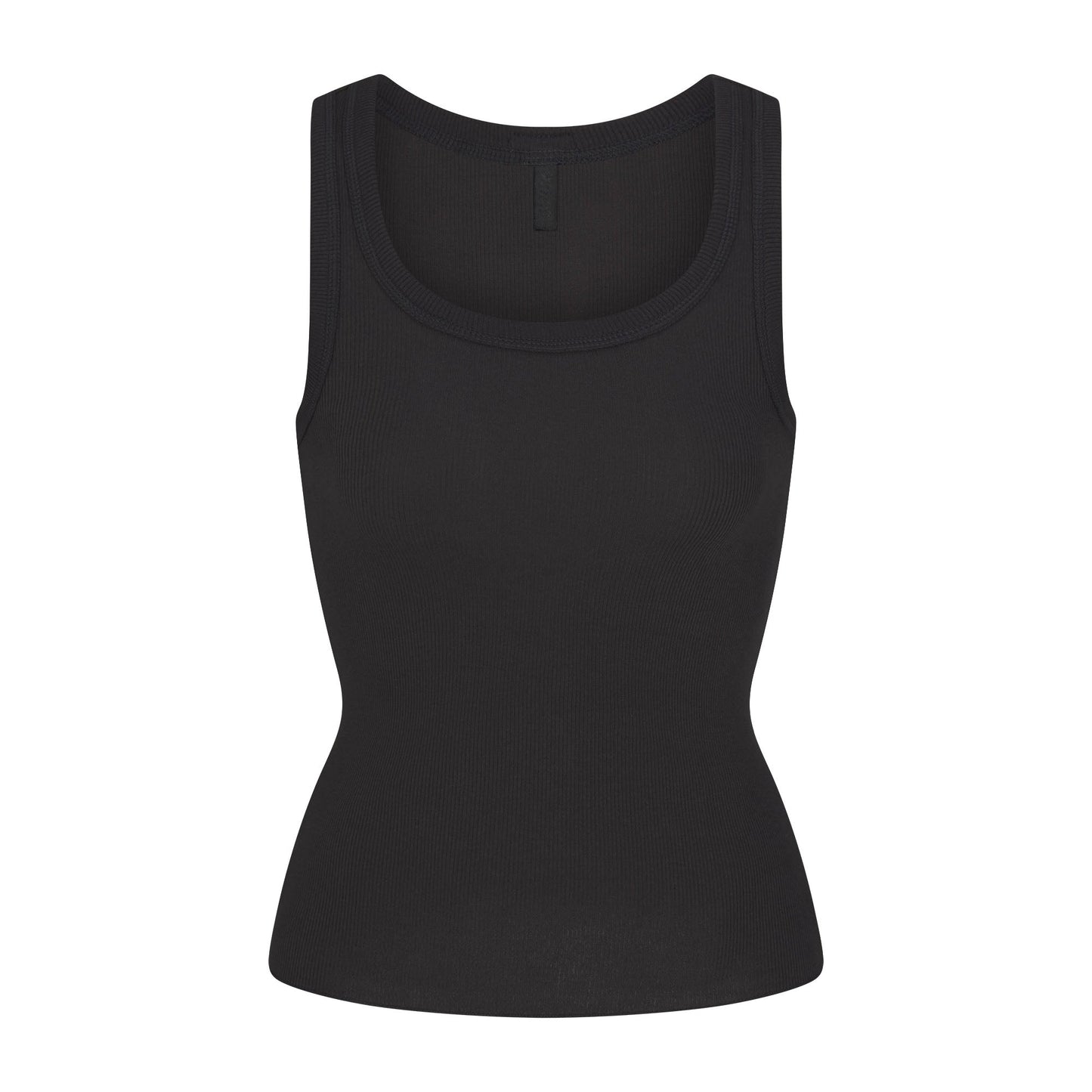 COTTON RIB SCOOP NECK TANK | SOOT