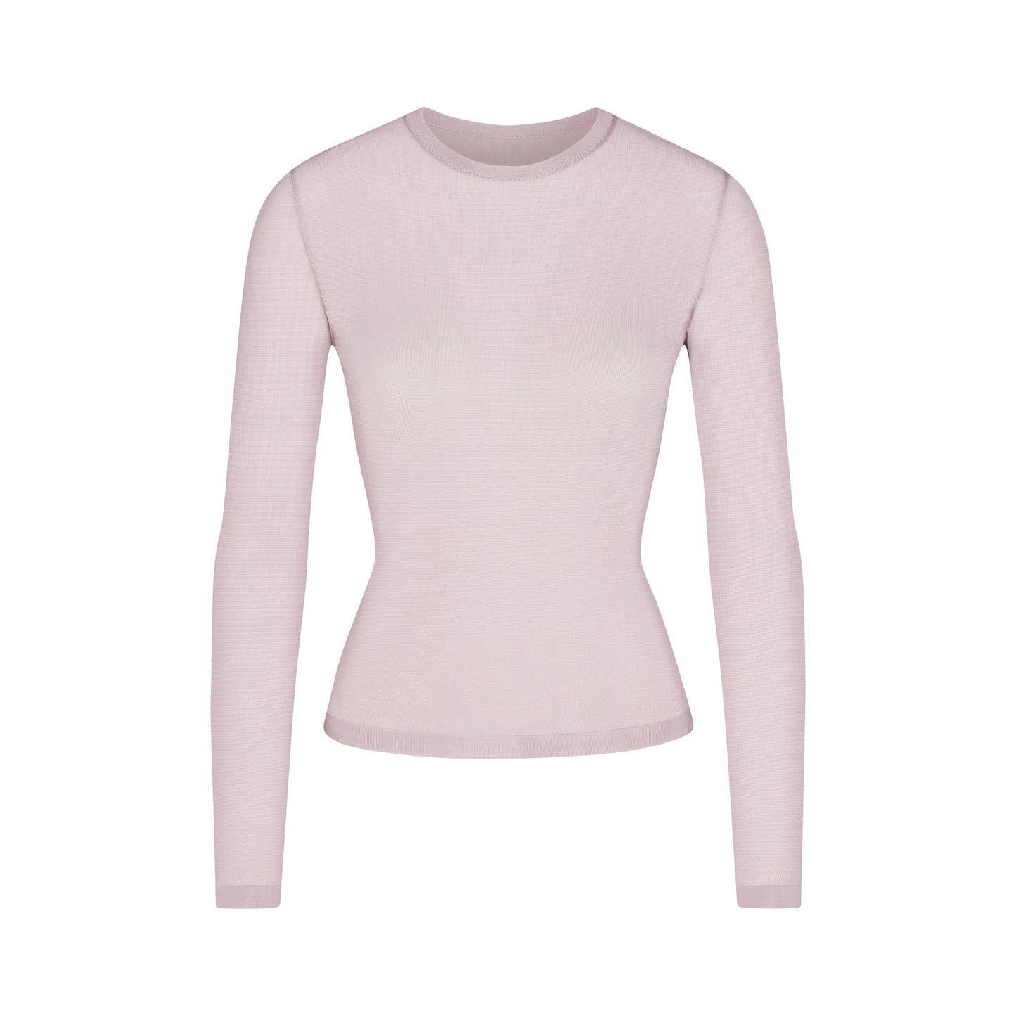SLINKY KNIT CREW NECK LONG SLEEVE TOP | IRIS MICA