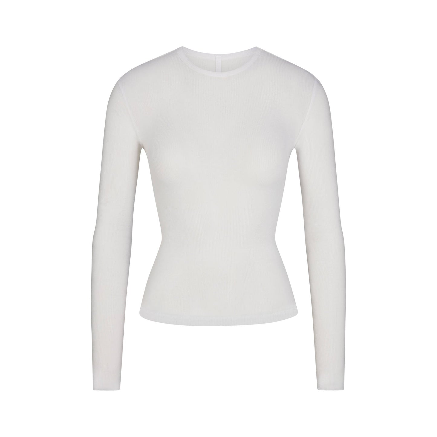 SHEER RIB LONG SLEEVE TOP | SNOW