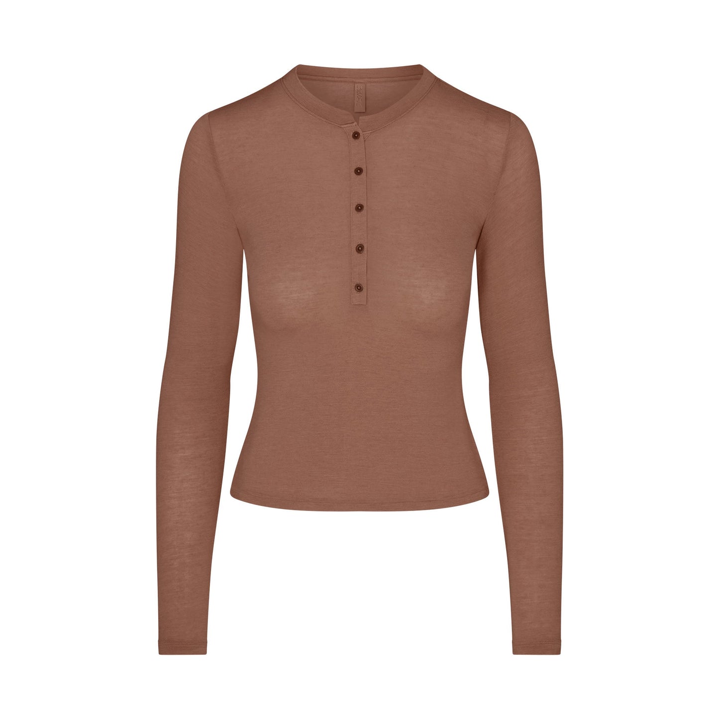 SHEER MODAL CREWNECK HENLEY | SIENNA