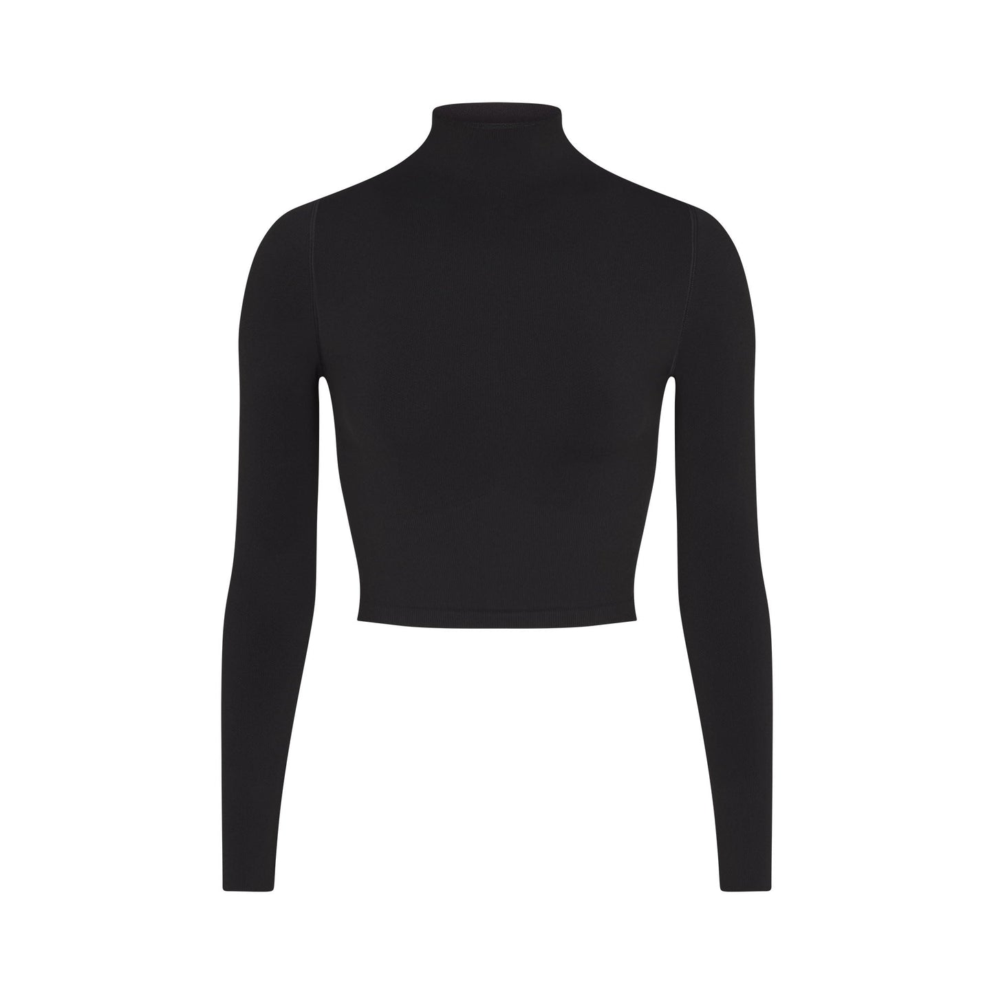 NikeSKIMS VINTAGE SEAMLESS MOCK NECK CROP TOP | OBSIDIAN