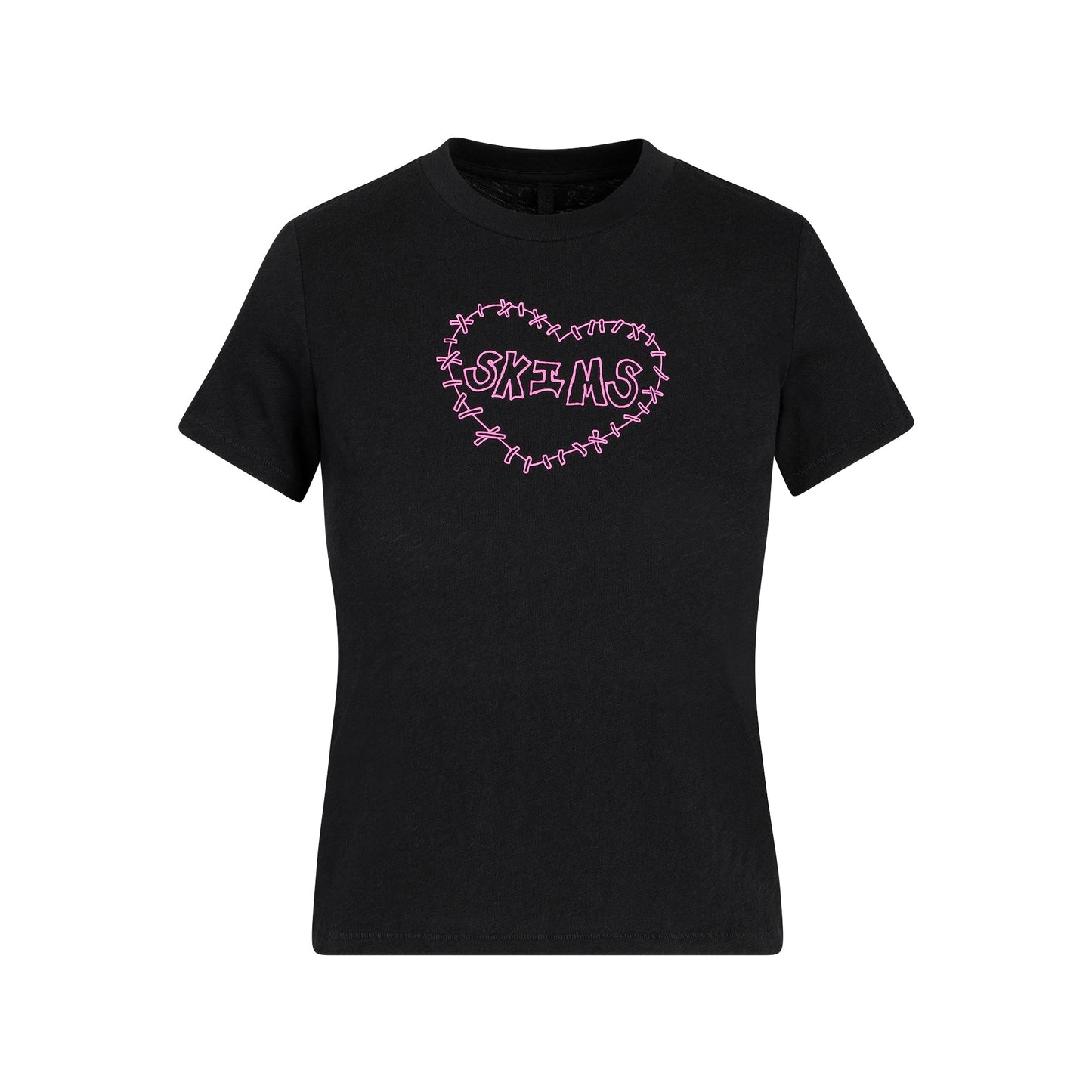 WORN IN JERSEY T-SHIRT | WASHED ONYX SKIMS HEART