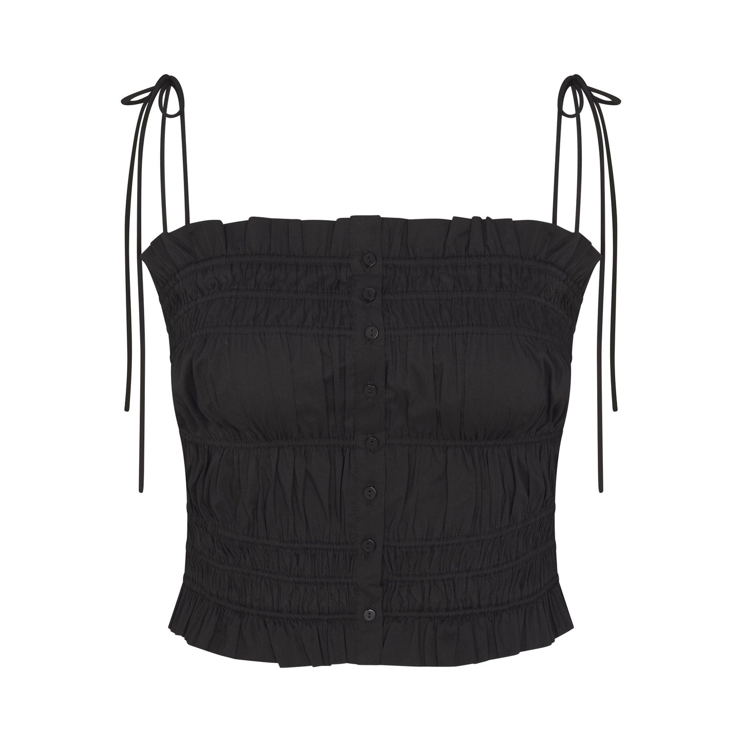 POPLIN APPAREL RUFFLE CAMI | ONYX