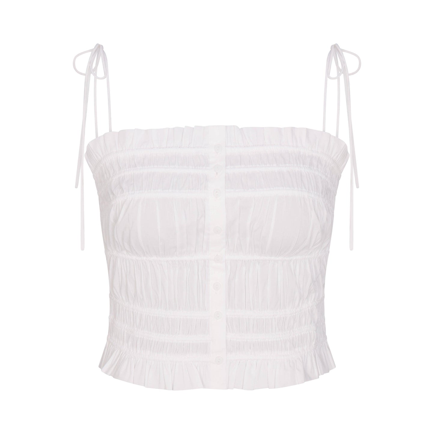 POPLIN APPAREL RUFFLE CAMI | SNOW