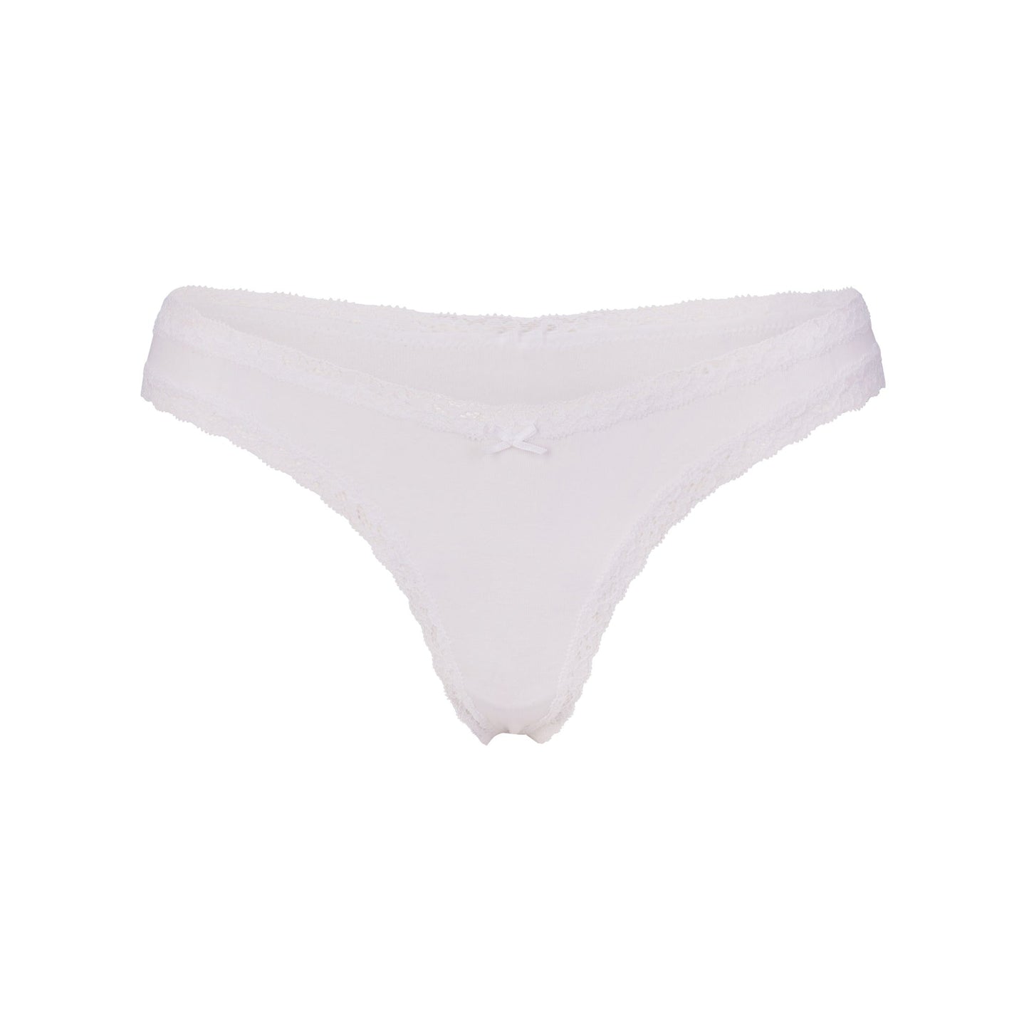 LIGHTWEIGHT COTTON LACE THONG | SNOW