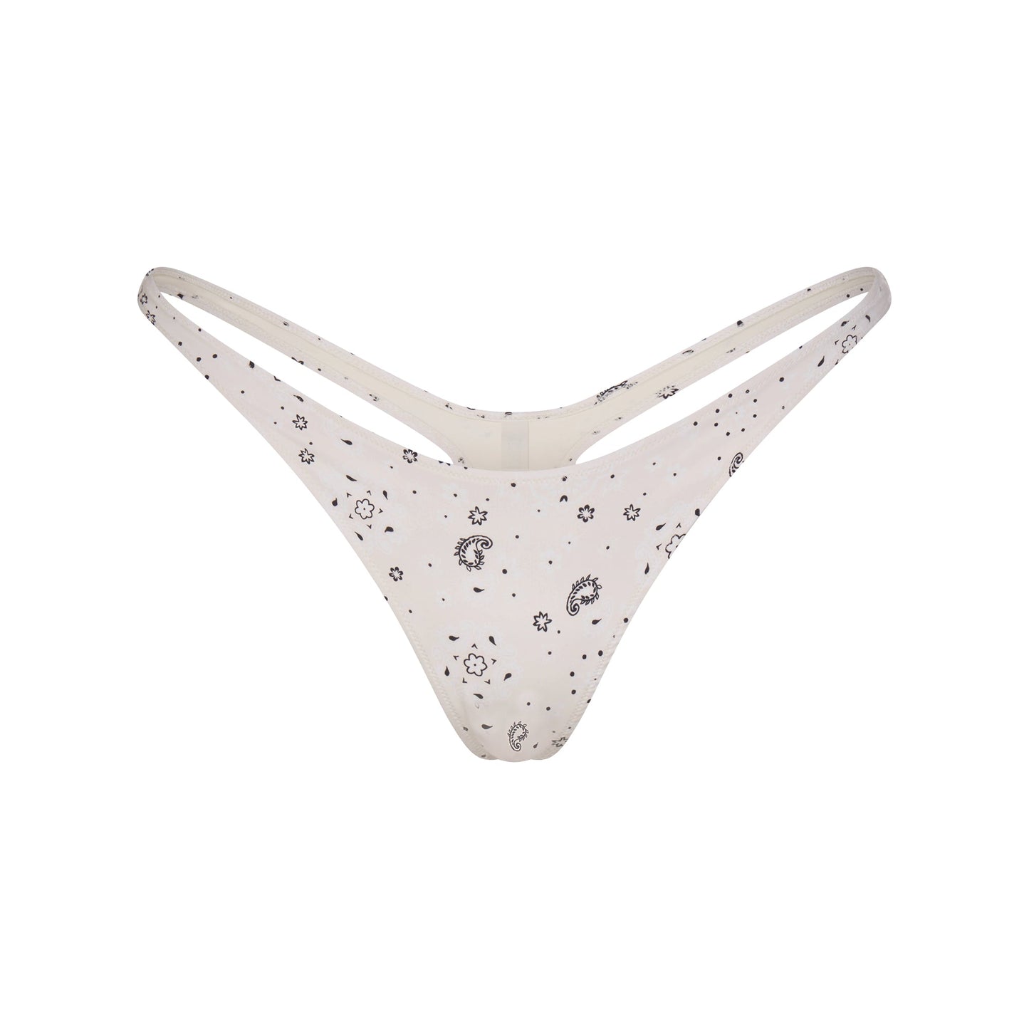 SIGNATURE SWIM THONG BIKINI BOTTOM | ECRU BANDANA PRINT