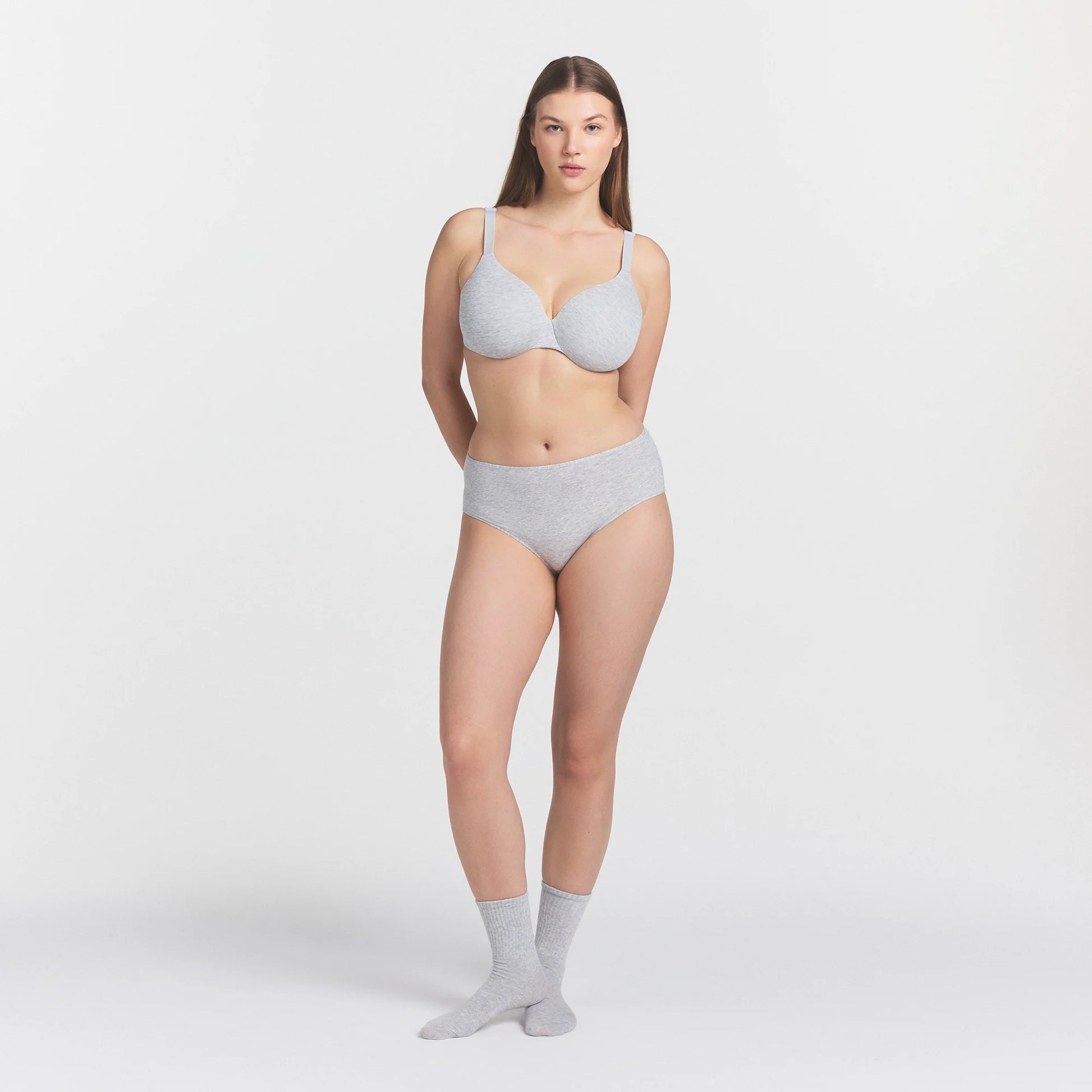 EVERYDAY COTTON FULL COVERAGE BRA | LIGHT HEATHER GREY