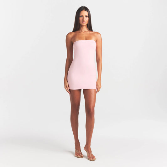 COTTON JERSEY MINI TUBE DRESS | CHERRY BLOSSOM