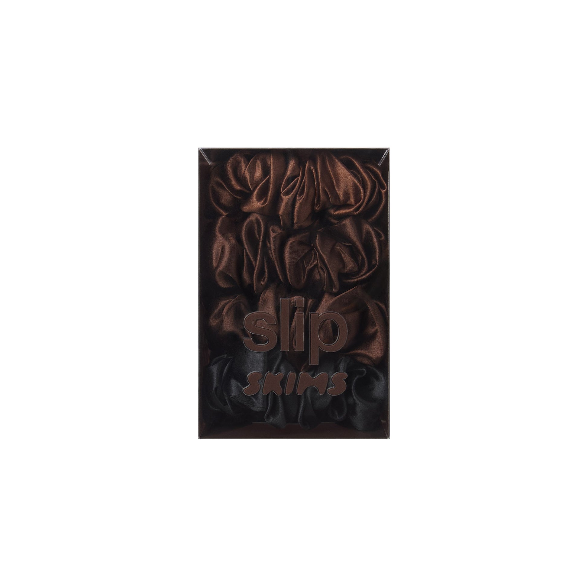 SLIP X SKIMS PURE SILK LARGE SCRUNCHIES 4-PACK | DEEP