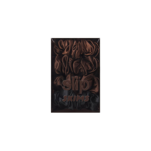 SLIP X SKIMS PURE SILK LARGE SCRUNCHIES 4-PACK | DEEP