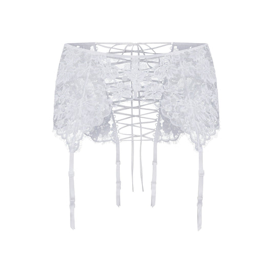 SKIMS LACE GARTER SKIRT | SNOW