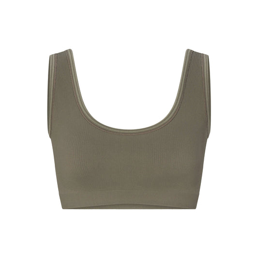 NikeSKIMS RIBBED SEAMLESS SCOOP BRA | DUSTY OAKMOSS