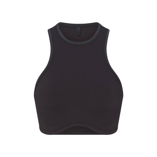 NikeSKIMS RIBBED SEAMLESS RACER FRONT BRA | OBSIDIAN