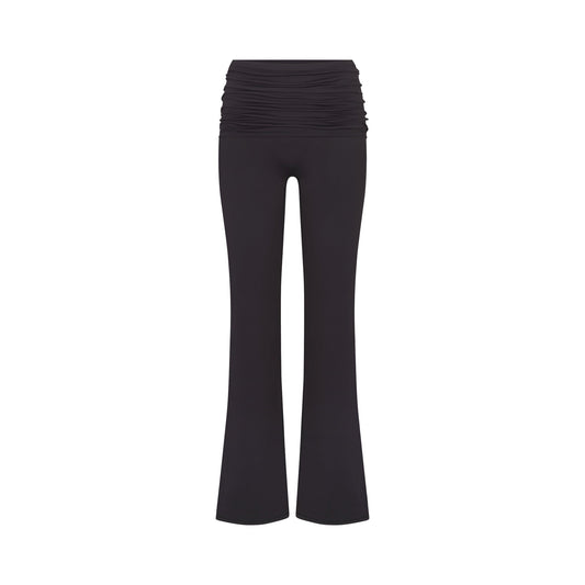 NikeSKIMS MATTE FOLDOVER SLIM FLARE LEGGING | OBSIDIAN