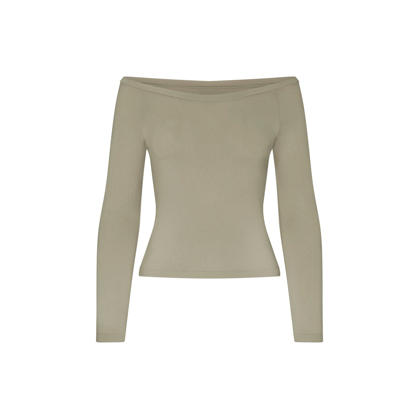 NikeSKIMS STRETCH KNIT LONG SLEEVE BOATNECK TOP | DUNE