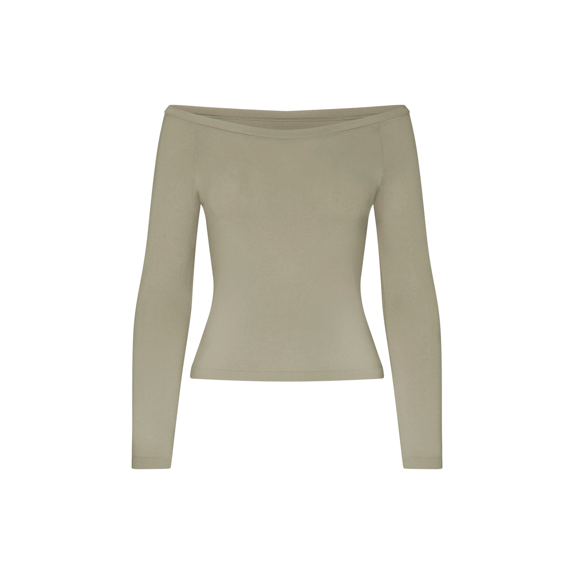 NikeSKIMS STRETCH KNIT LONG SLEEVE BOATNECK TOP | DUNE