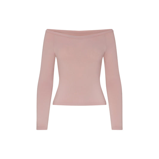 NikeSKIMS STRETCH KNIT LONG SLEEVE BOATNECK TOP | HIMALAYAN