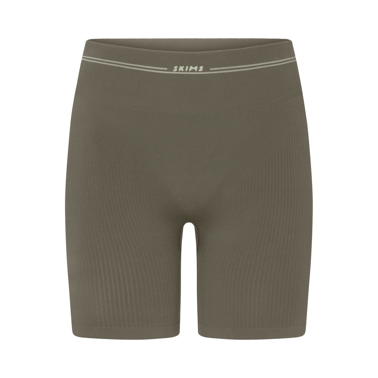 NikeSKIMS RIBBED SEAMLESS 5" BIKER SHORT | DUSTY OAKMOSS