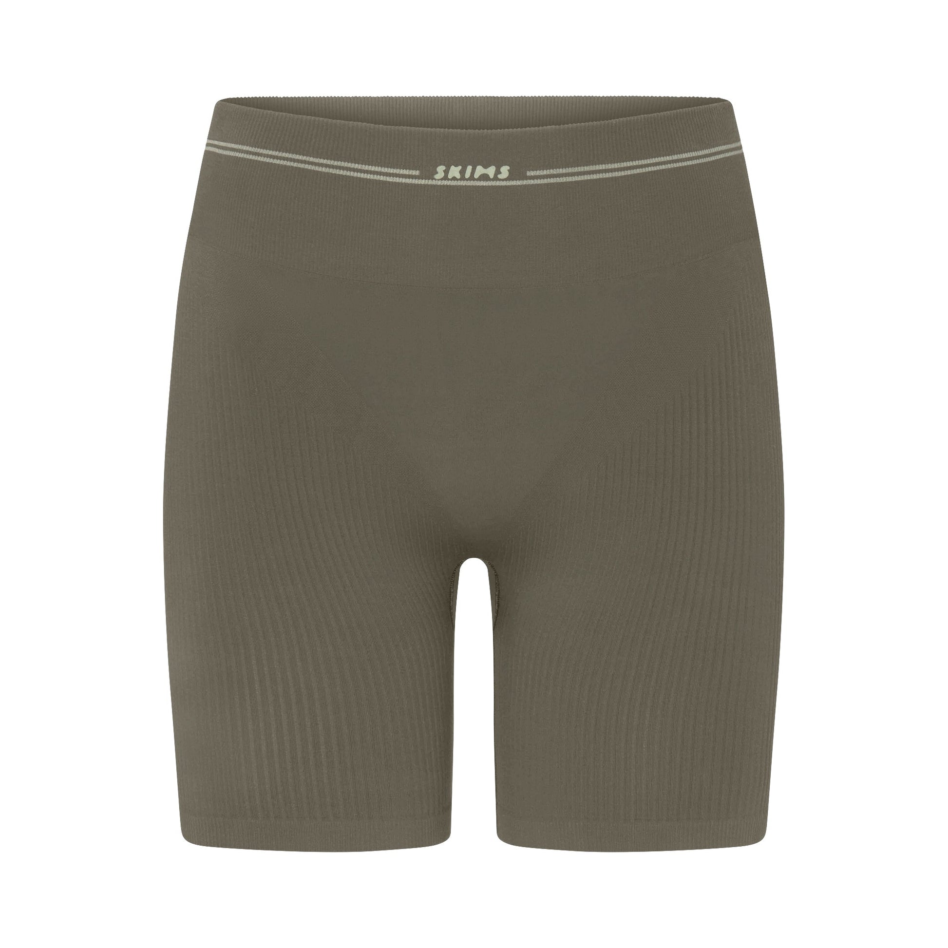 NikeSKIMS RIBBED SEAMLESS 5" BIKER SHORT | DUSTY OAKMOSS