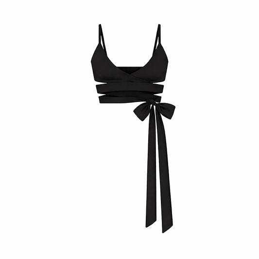 NikeSKIMS MATTE WRAP FRONT BRA | OBSIDIAN