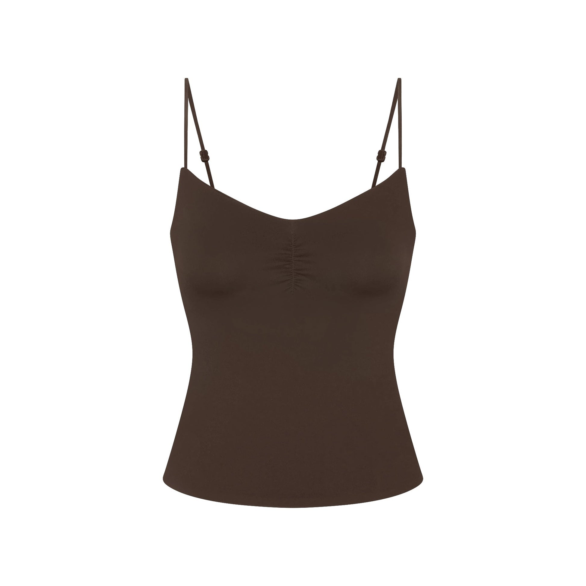 NikeSKIMS MATTE SHIRRED FRONT TANK | DARK SEPIA