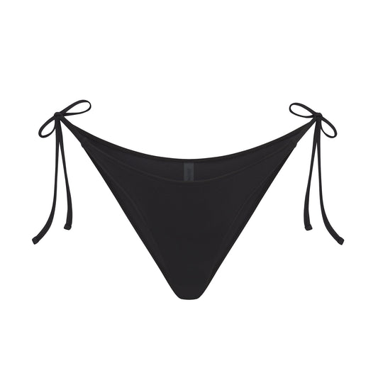 SIGNATURE SWIM DIPPED TIE BIKINI BOTTOM | ONYX