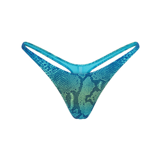 SIGNATURE SWIM THONG BIKINI BOTTOM | AQUA OMBRE SNAKE
