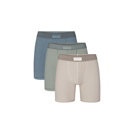 SKIMS COTTON MENS 5" BOXER BRIEF 3-PACK | STONE MULTI