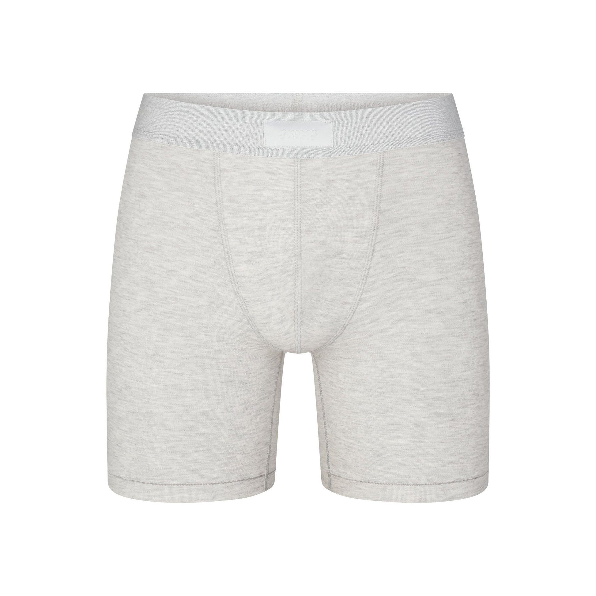 SKIMS COTTON MENS 5" BOXER BRIEF | LIGHT HEATHER GREY