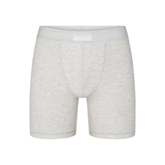 SKIMS COTTON MENS 5" BOXER BRIEF | LIGHT HEATHER GREY