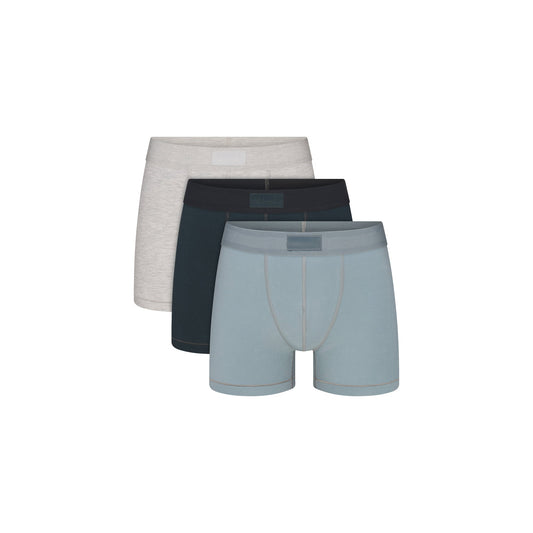 SKIMS COTTON MENS 3" BOXER BRIEF 3-PACK | VERDANT MULTI