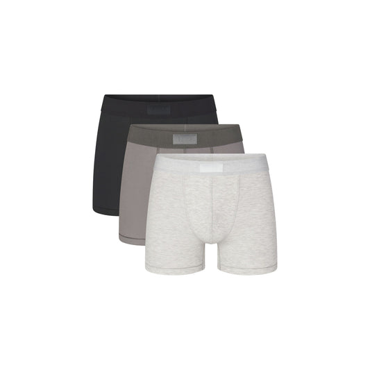 SKIMS COTTON MENS 3" BOXER BRIEF 3-PACK | HEATHER MULTI